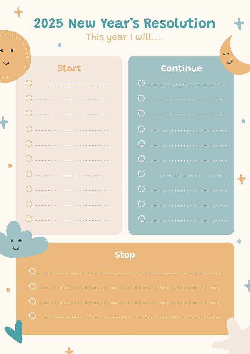 new year resolution | free schedule & planner template - piktochart